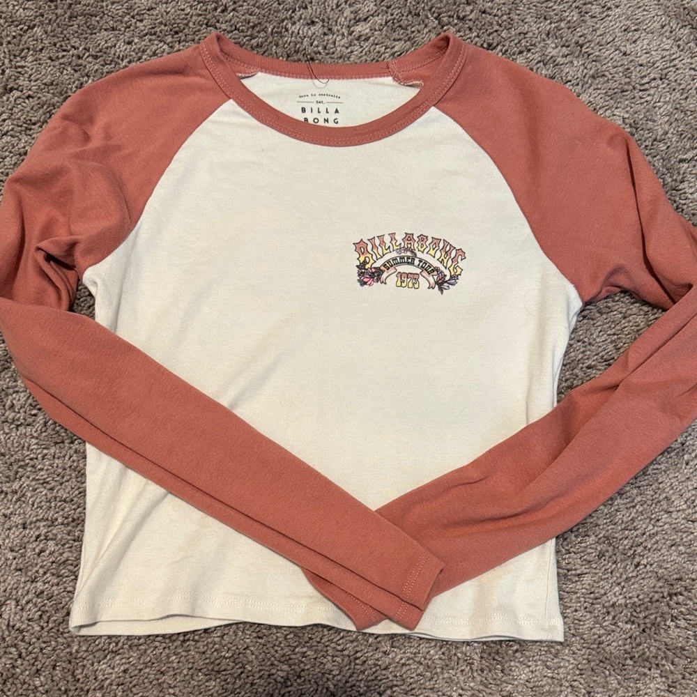 Billabong White and Rust Baby Graphic Tee